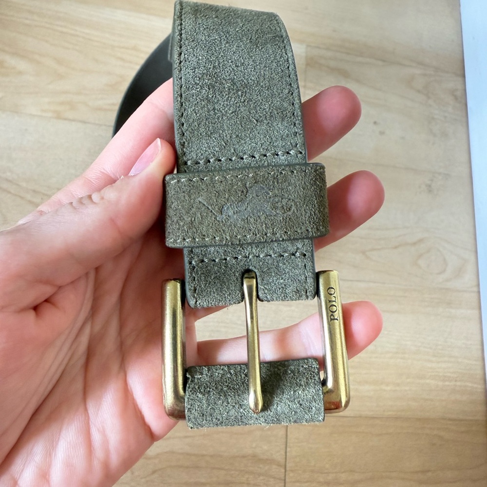 Polo by Ralph Lauren Green Suede Men's Belt